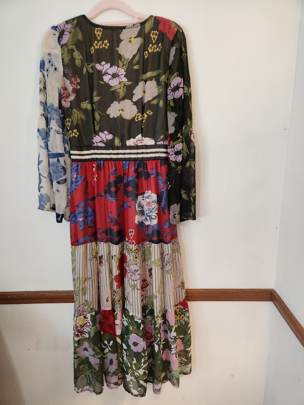 Kaktus Mixed Floral Pattern Tiered Maxi Dress Medium Art To Wear Boho Cottagecor - Picture 2 of 9